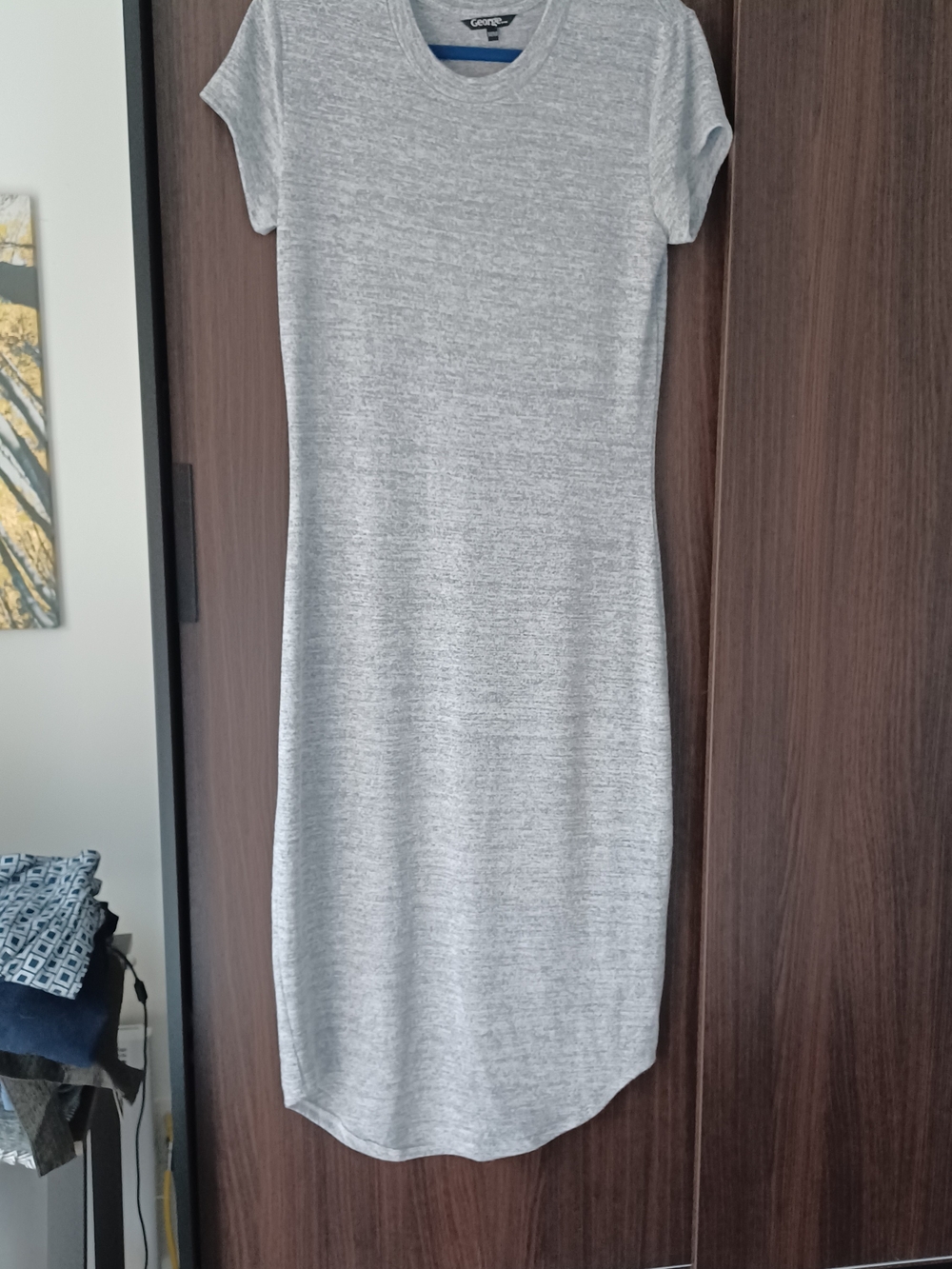 George Light Heather Gray Short Sleeve Midi Dress